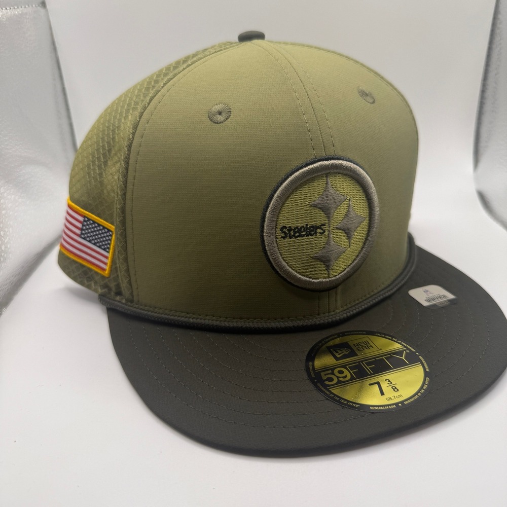 New Era 59FIFTY Pittsburgh Steelers Salute to Service Fitted Hat 7 3/8 Olive